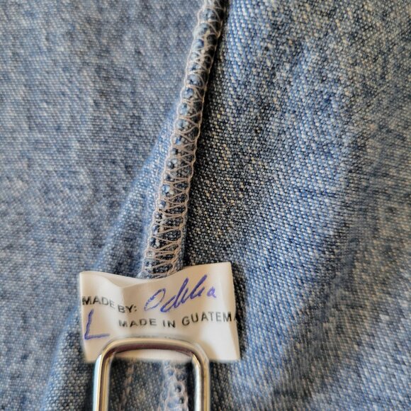 Vintage Guatemalan Denim Shacket Vest, Women’s L, 90’s Patchwork Denim Design - Picture 4 of 6